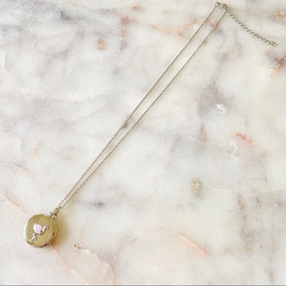 FLAMINGO Silver Locket Choker Necklace - Picture 3 of 6